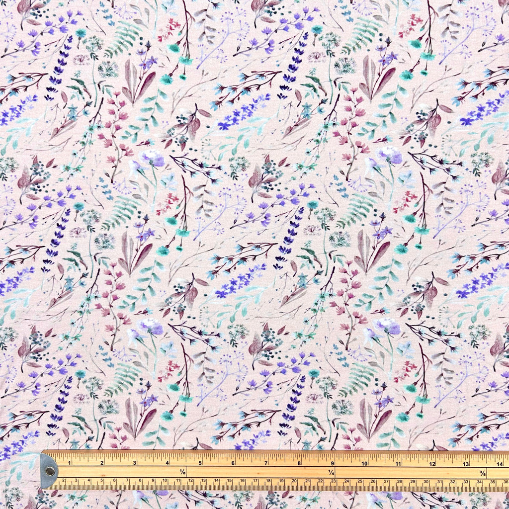 Floral Canvas Cotton Jersey Fabric
