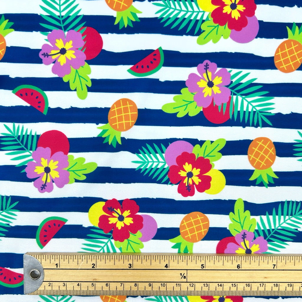 Tropical Stripe Swimwear Jersey Fabric
