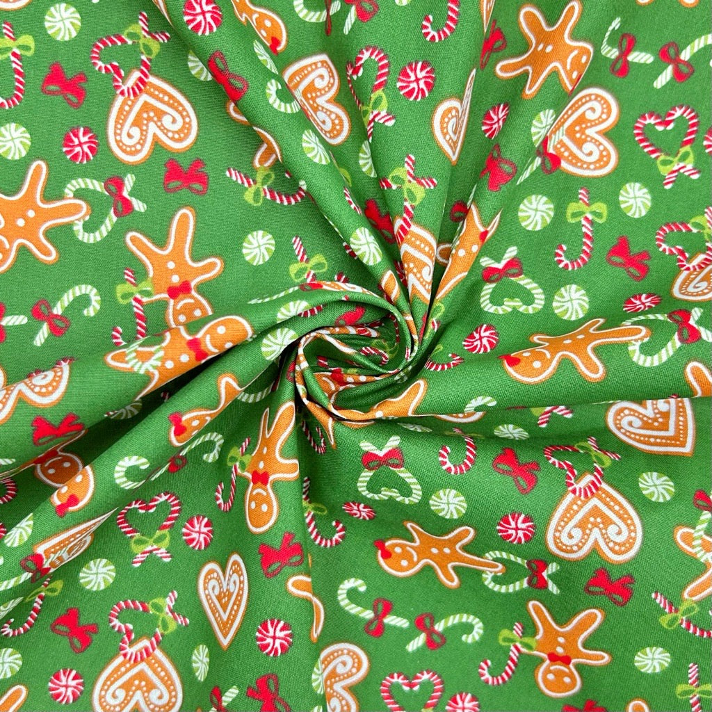 Gingerbread Delight Polycotton Fabric