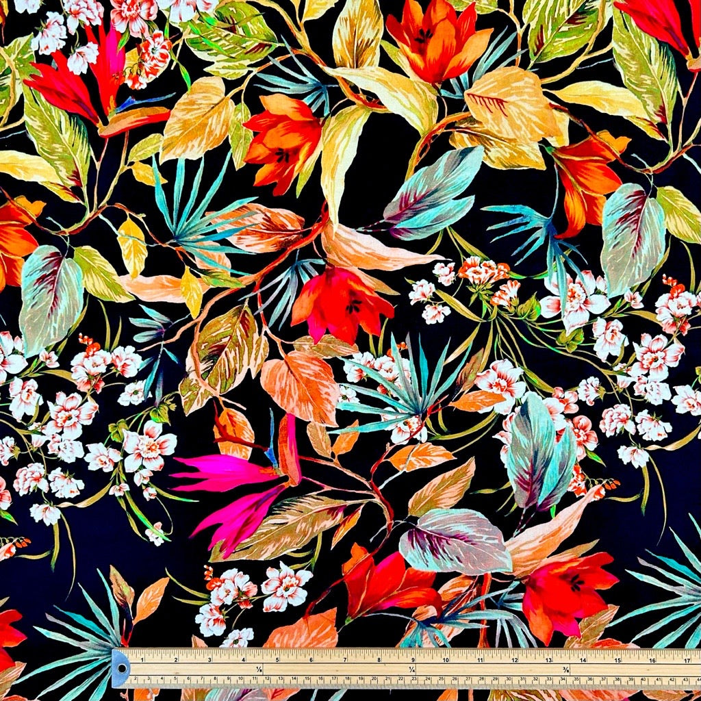 Floral Escape Viscose Challis Fabric