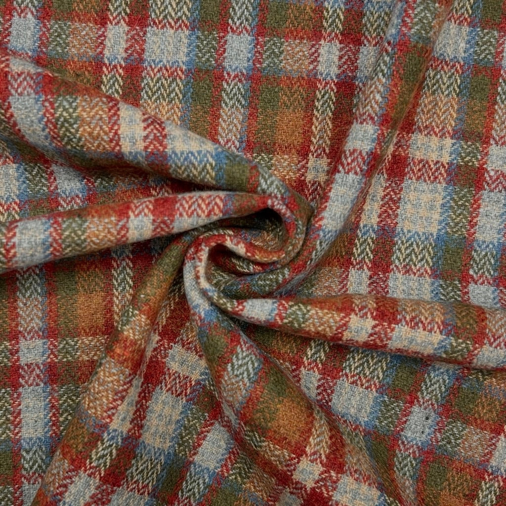 Patchwork Check Wool Blend Fabric