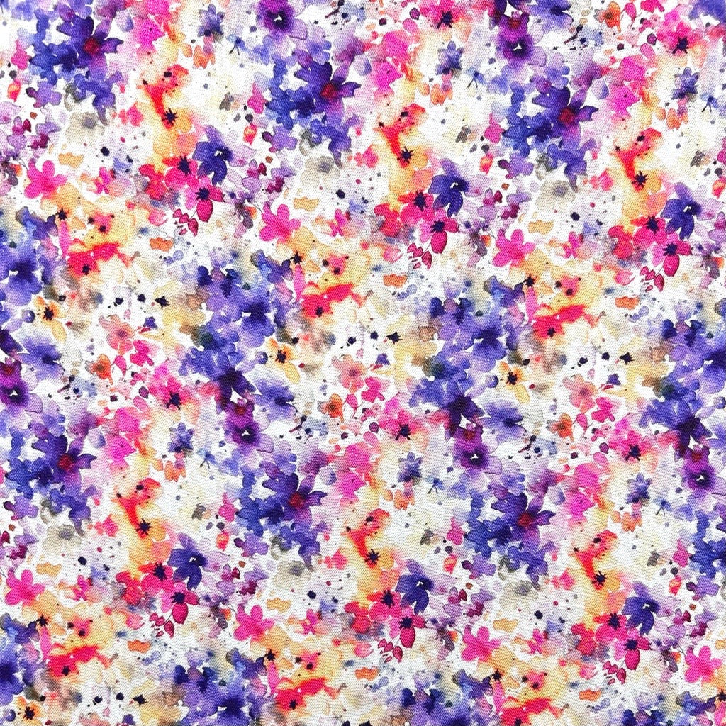 Floral Brushstrokes Linen Viscose Fabric