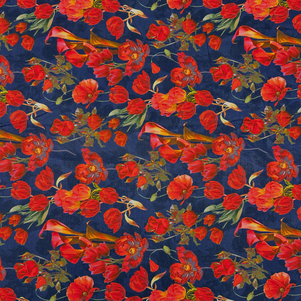 Falling Blooms Cotton Lawn Fabric
