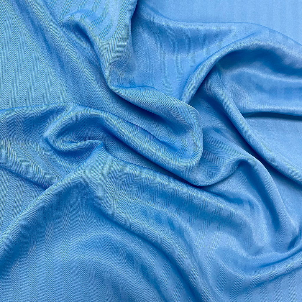 Blue Striped Soft Polyester Fabric - 3 metres for £1!