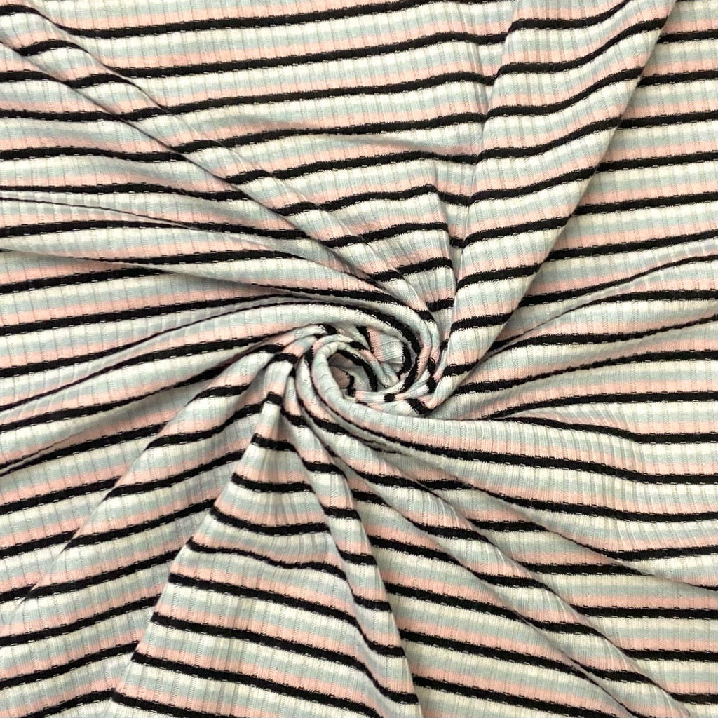 Striped Ribbed Jersey Fabric