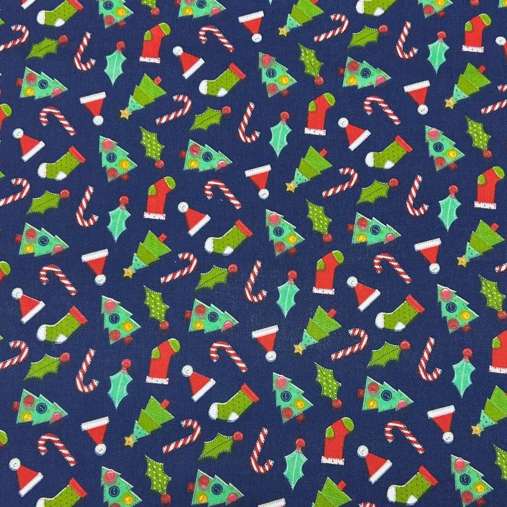 Crafty Christmas Polycotton Fabric - Pound Fabrics