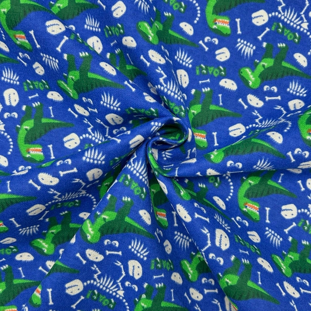 Little Roars Brushed Cotton Blend Fabric