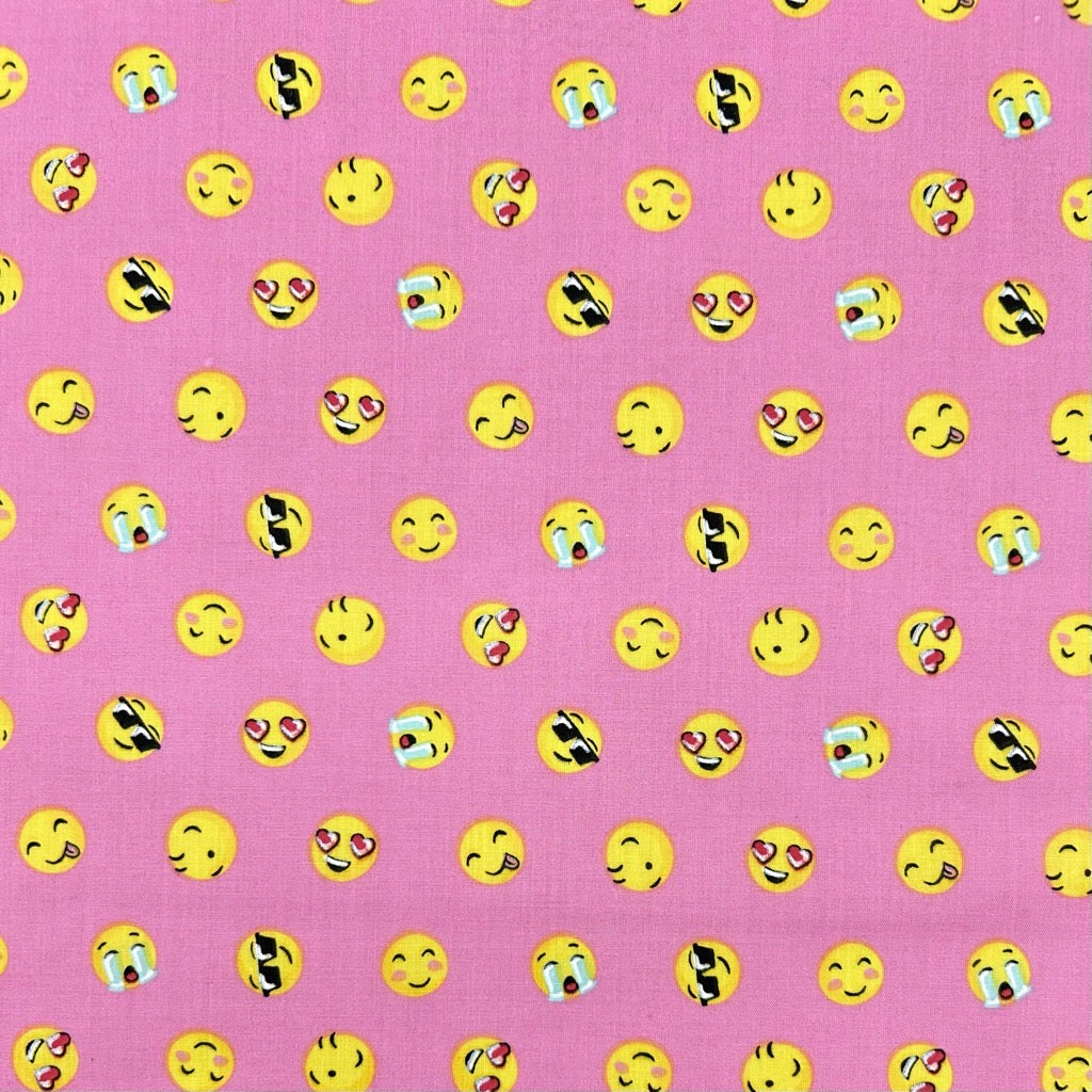 Fun Faces Polycotton Fabric
