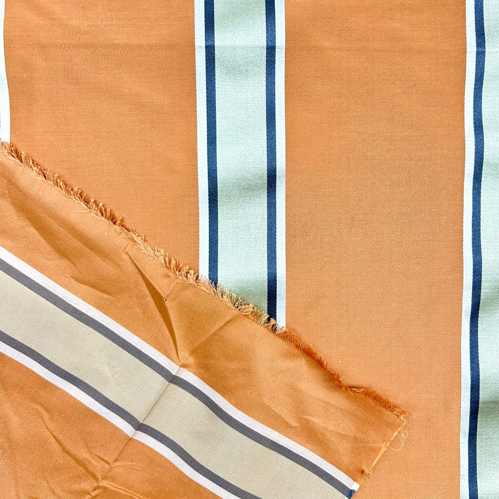 Pastel Stripe Silk Curtain Fabric