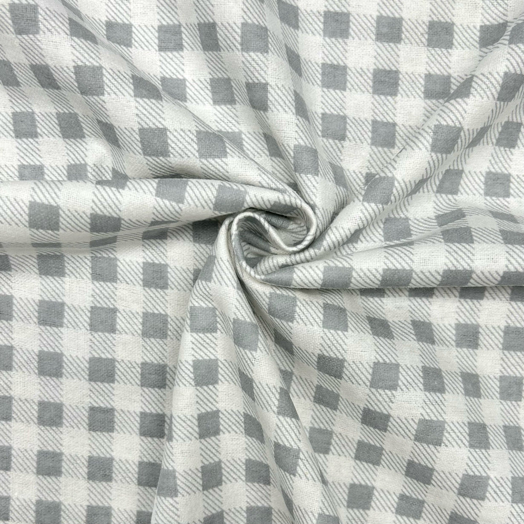 Double Check Brushed Cotton Blend Fabric