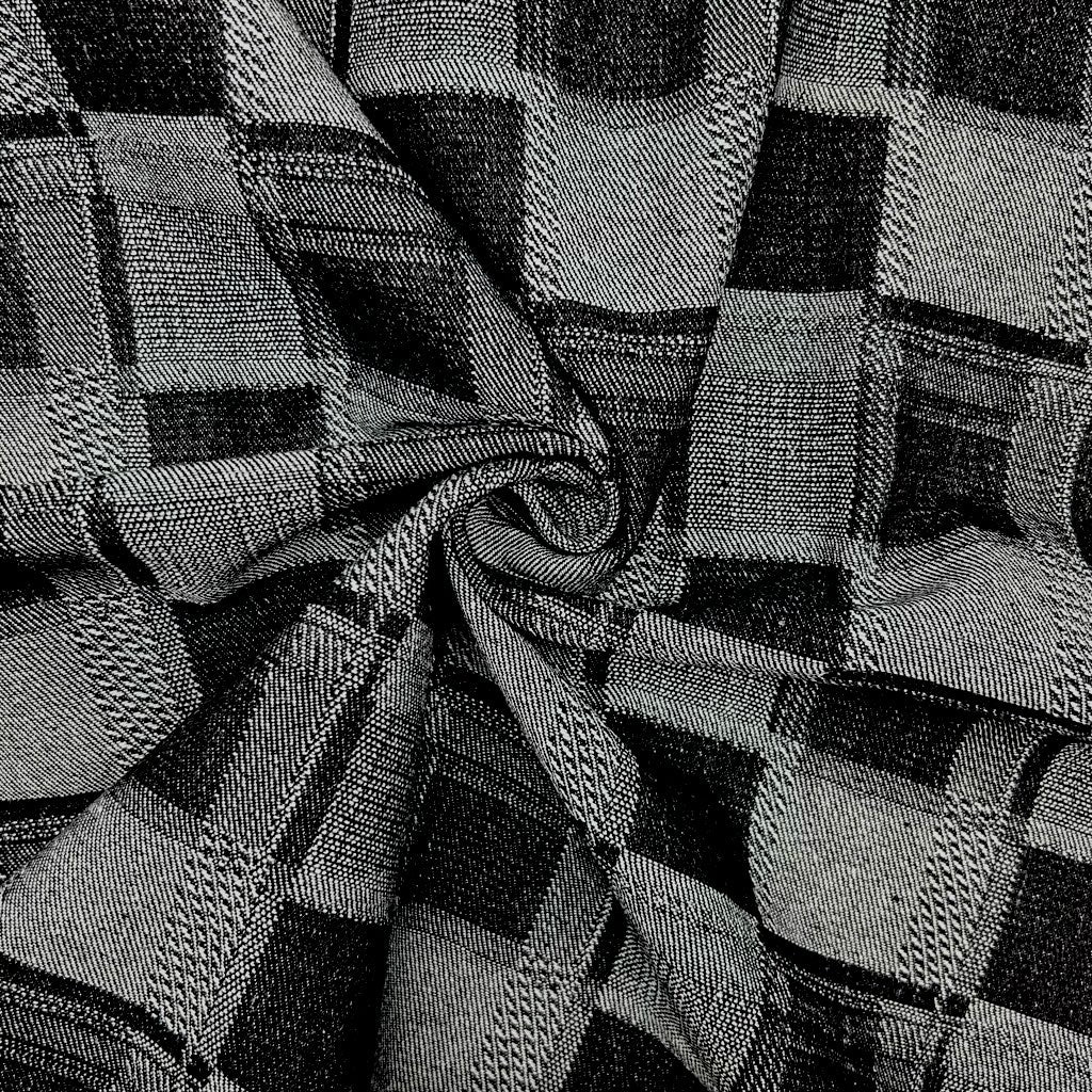 Shadow Check Jacquard Denim Fabric