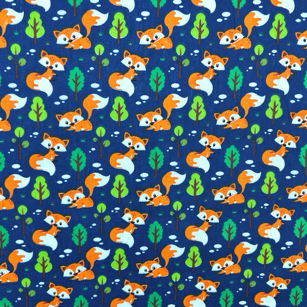 Woodland Fox Polycotton Fabric