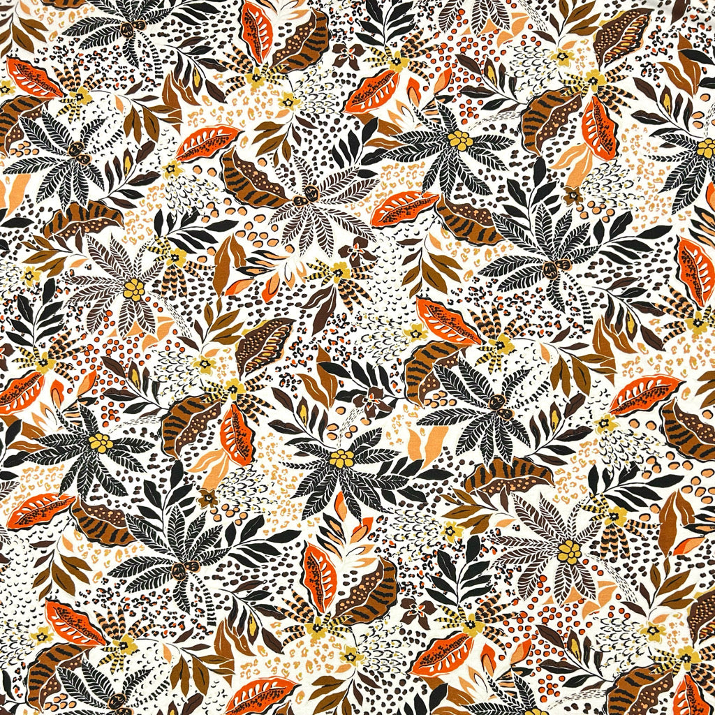 Island Leaves Viscose Jersey Fabric