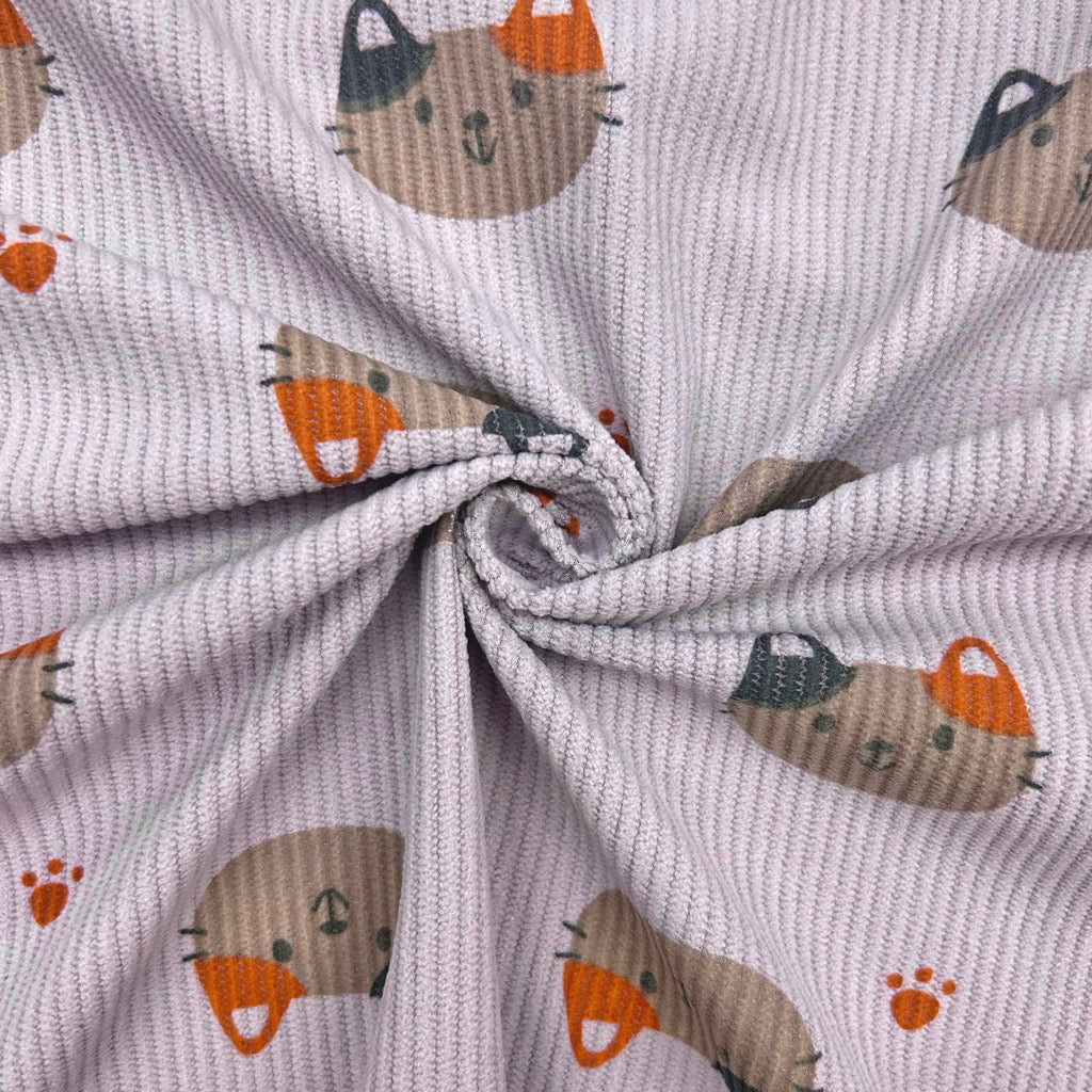 Cozy Cats Stretch Corduroy Fabric