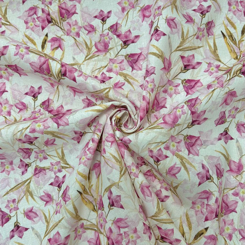 All Over Blooms Linen Viscose Fabric - Pound Fabrics