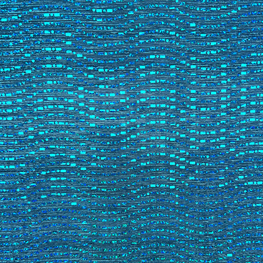 Sparkling Aqua Blue Stretch Fabric