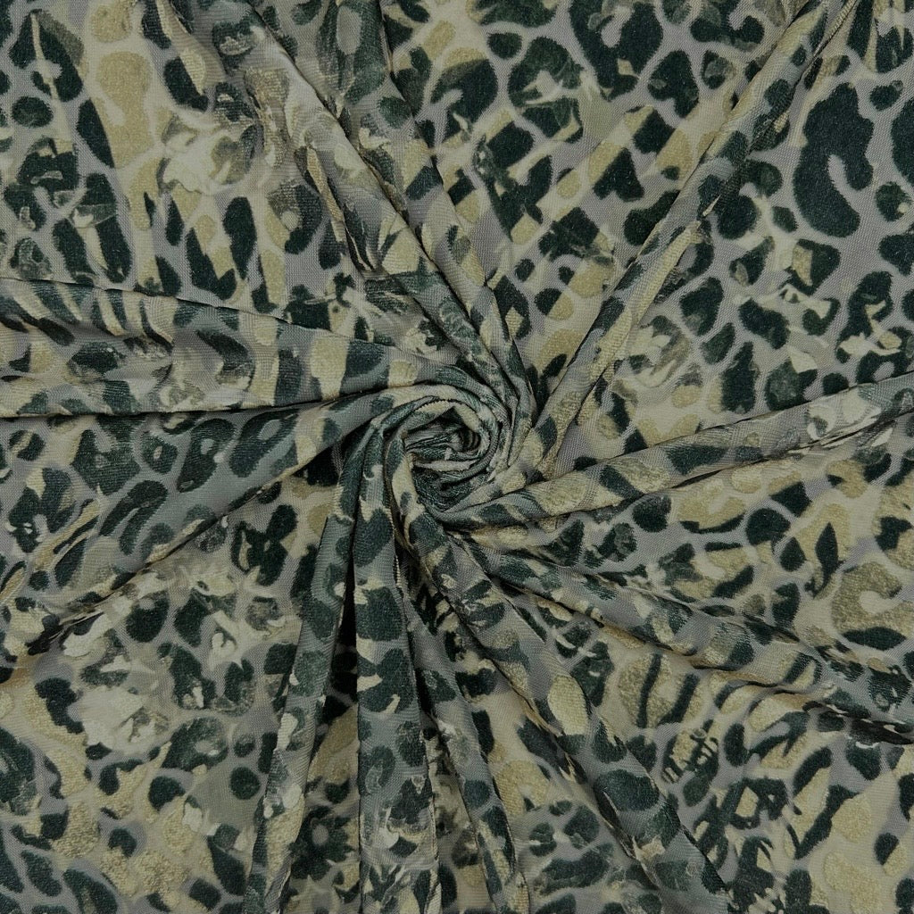 Wild Spot Burnout Velour Fabric