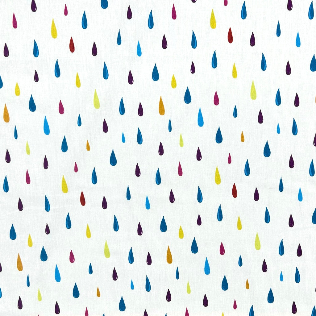 Raindrops Cotton Poplin Fabric