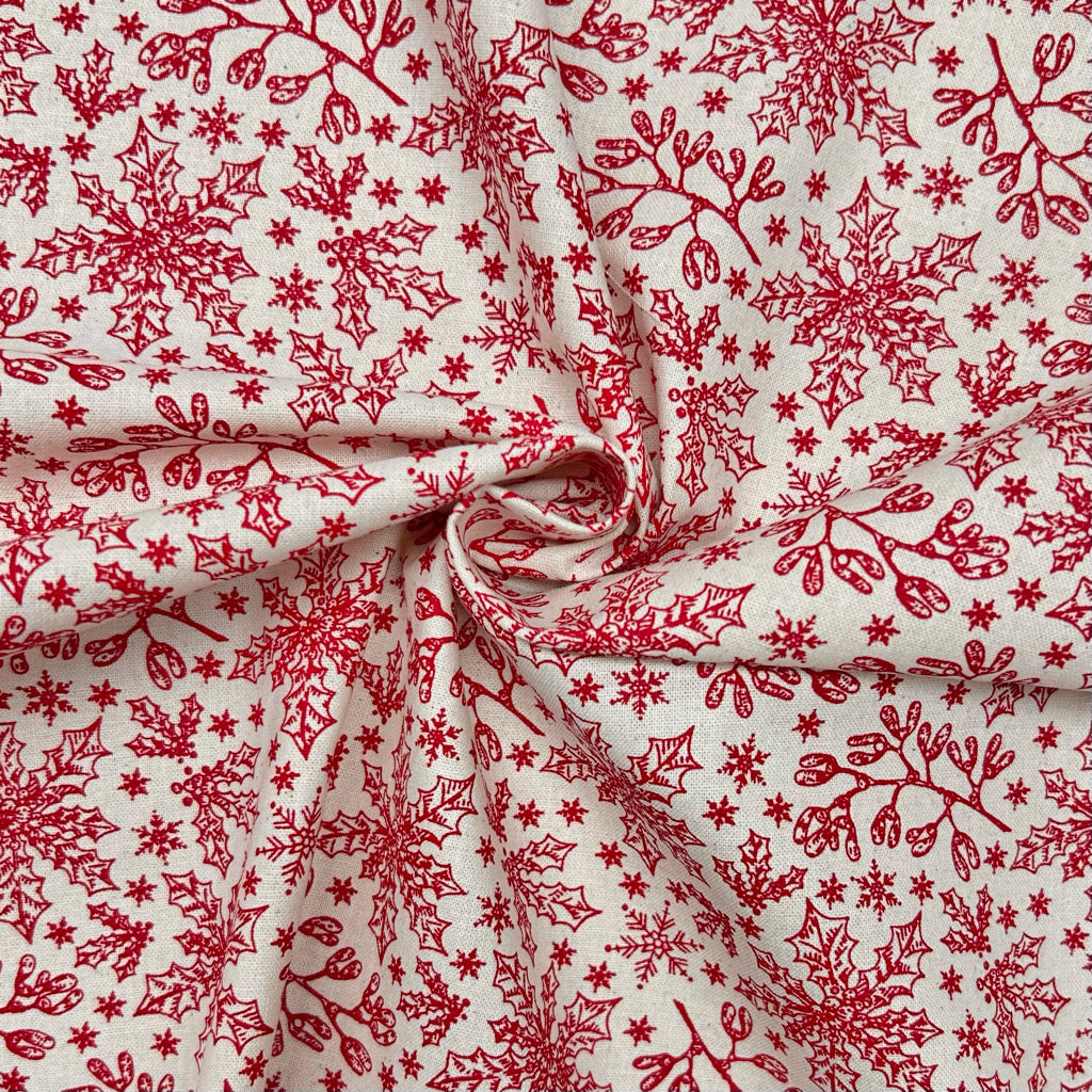 Holly Sprigs Christmas Cotton Fabric