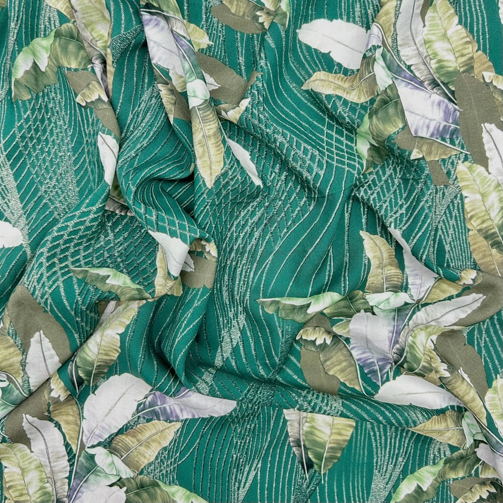Palm Weave Viscose Challis Fabric