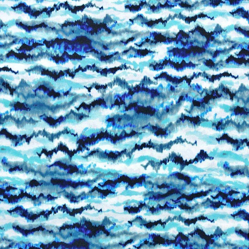 Abstract Waves Viscose Poplin Fabric - Pound Fabrics