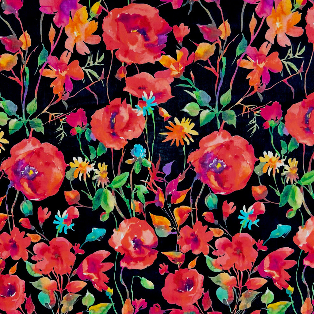 Poppy Burst Cotton Lawn Fabric