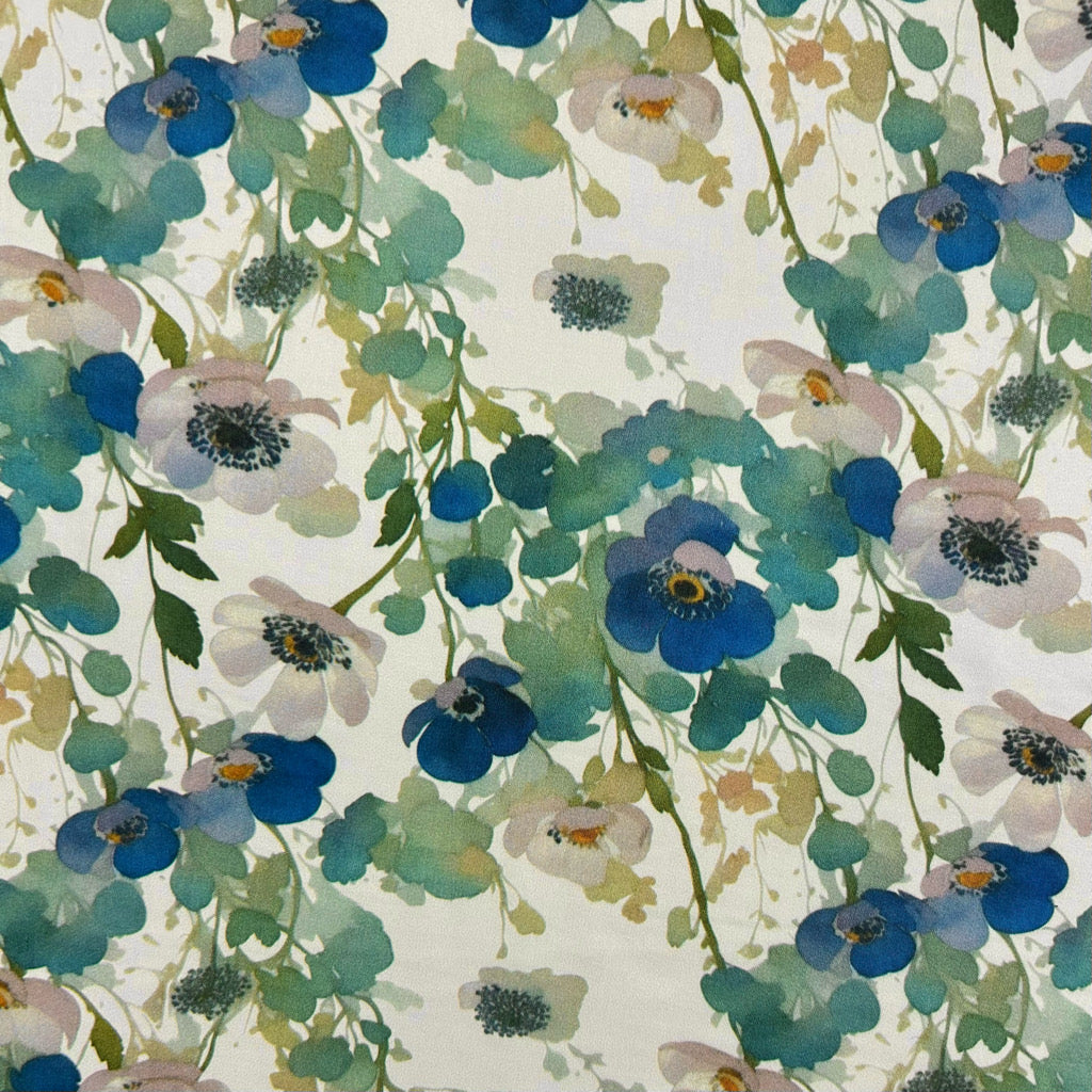 Blue Harmony Viscose Satin Fabric
