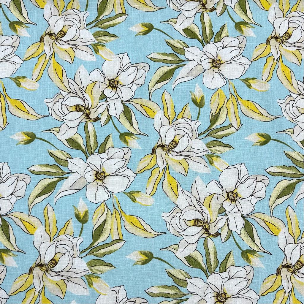 Tropical Cartoon Floral Cotton Linen Fabric - Pound Fabrics