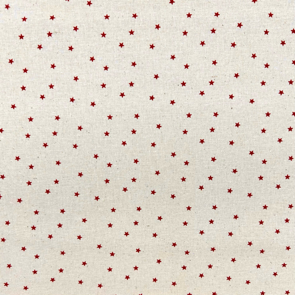 Red Star Sprinkle Christmas Cotton Fabric