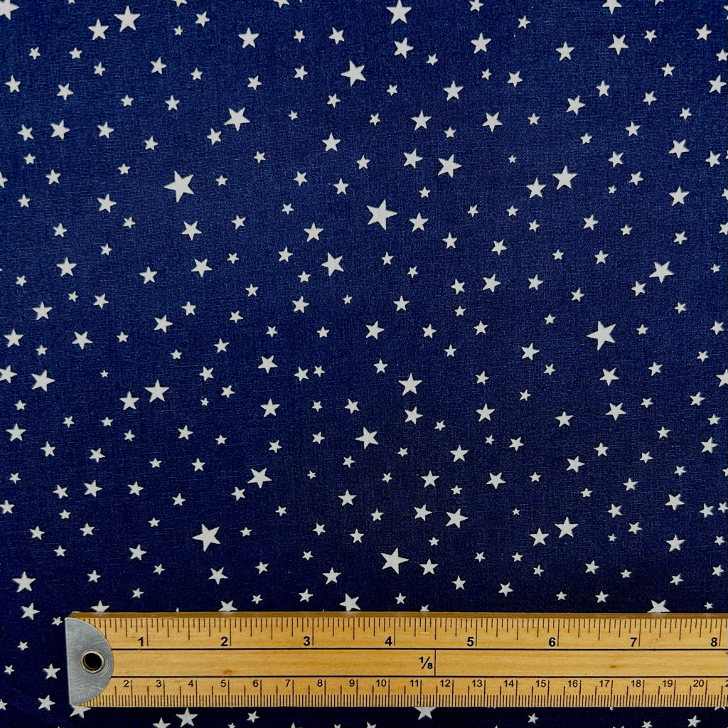 Midnight Stars Cotton Poplin Fabric