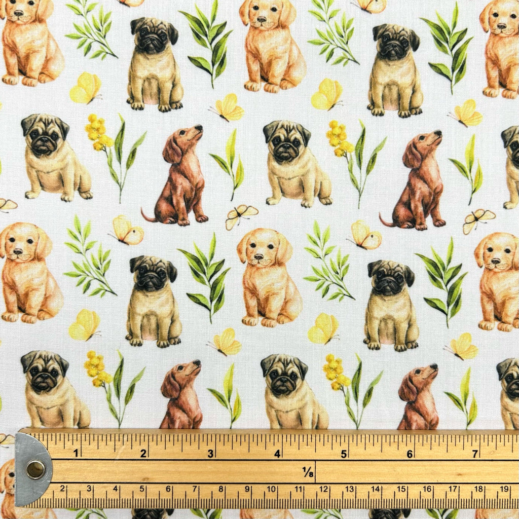 Paws and Petals Polycotton Fabric