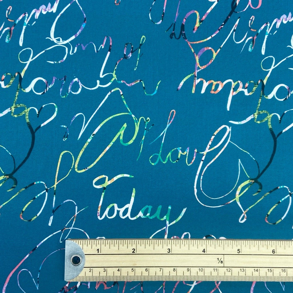 Cursive Writing Softshell Fabric