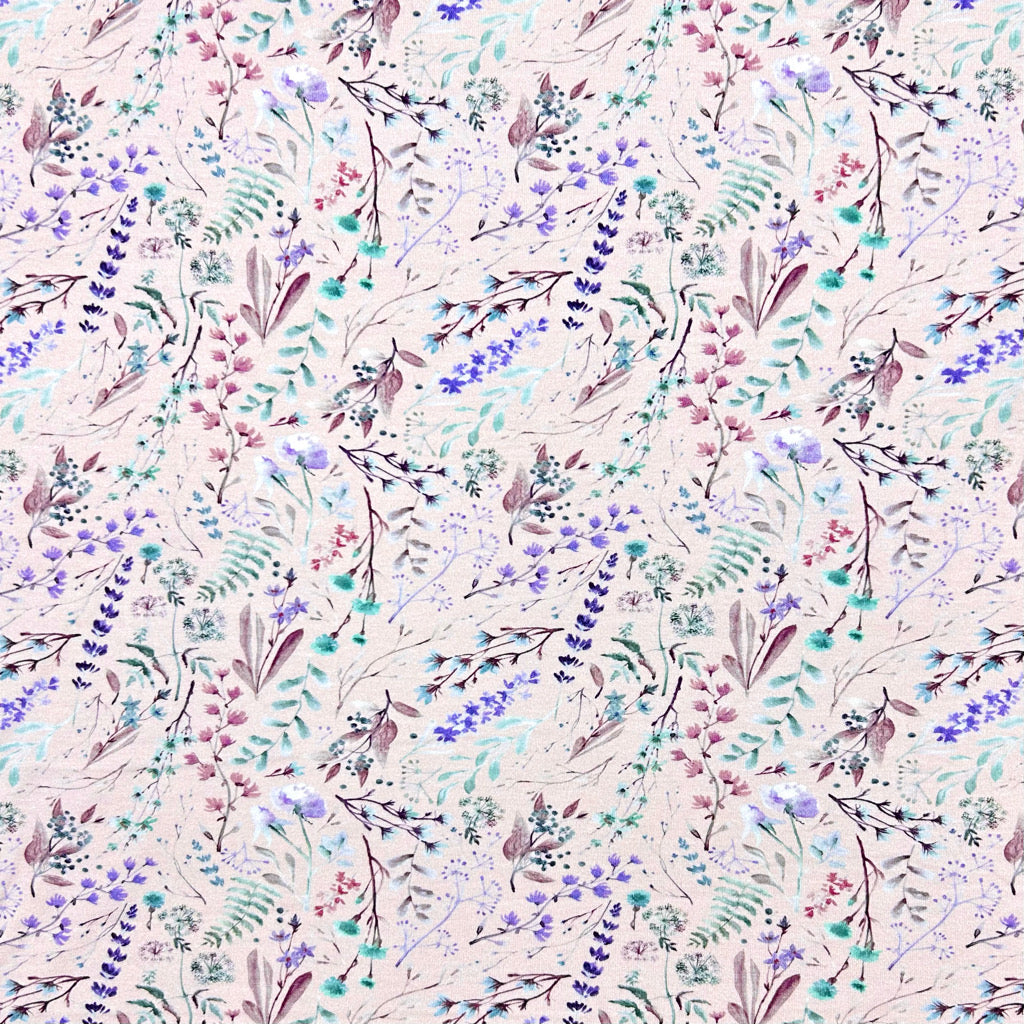 Floral Canvas Cotton Jersey Fabric