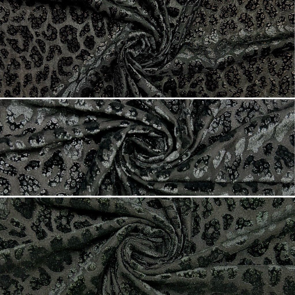 Sparkle Cheetah Burnout Velvet Fabric