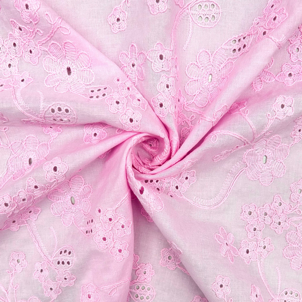 Floral Perfection Embroidered Cotton Fabric