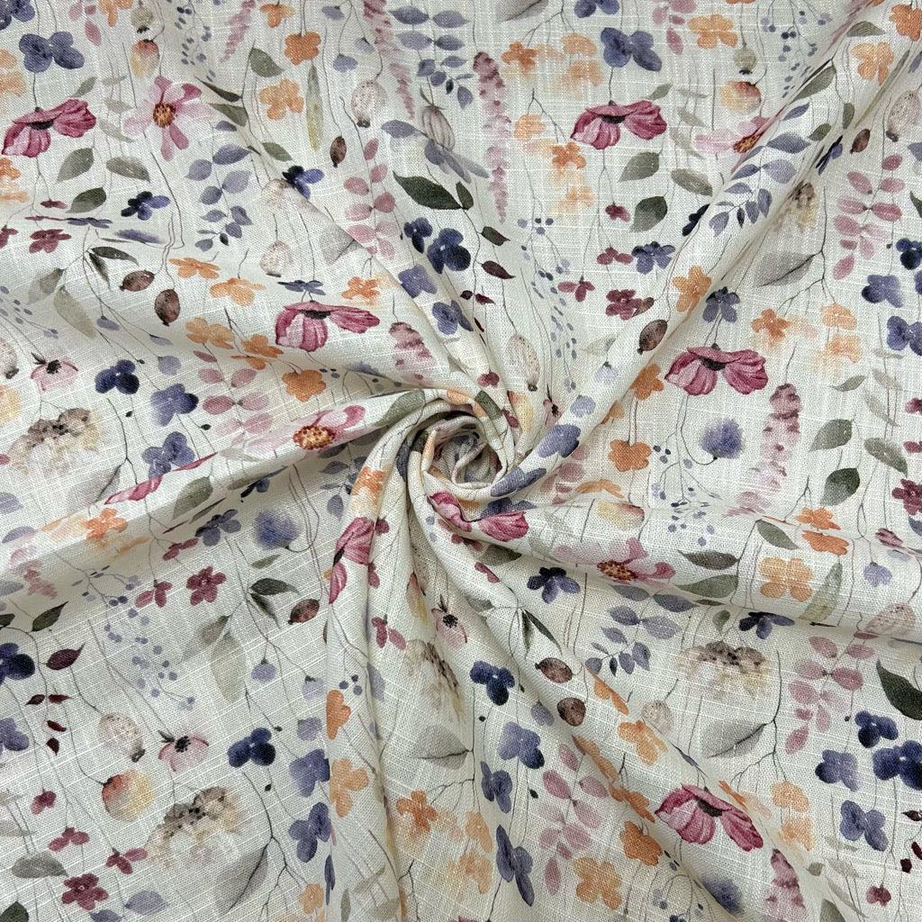 Busy Garden Linen Viscose Fabric - Pound Fabrics