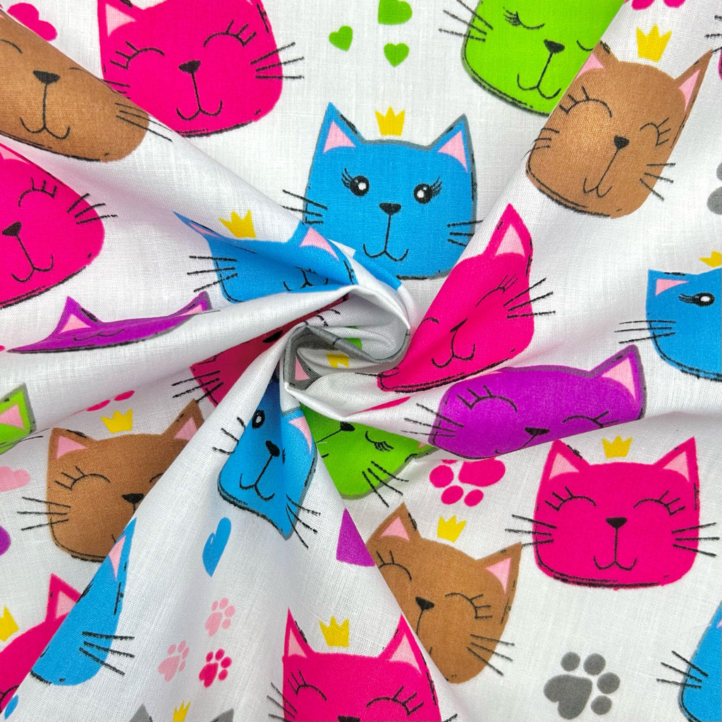 Royal Kitties Polycotton Fabric