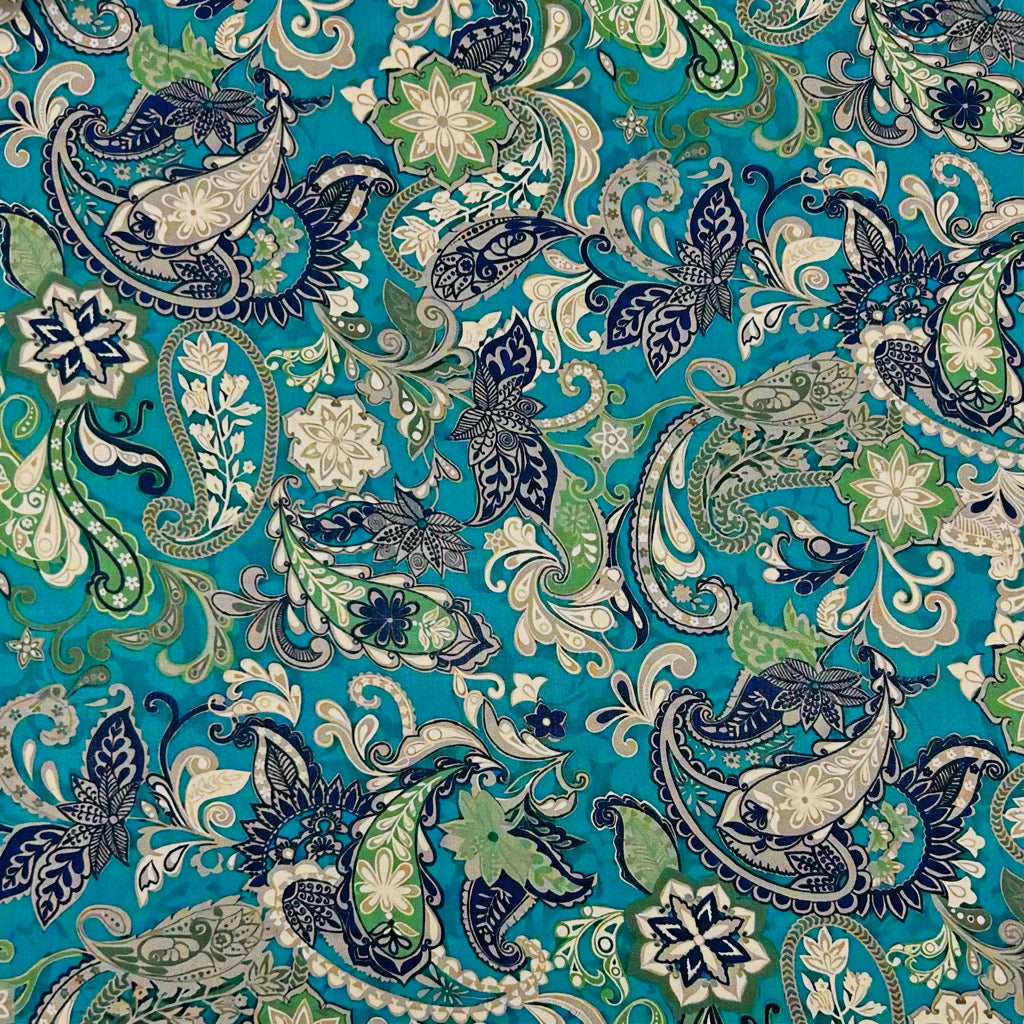 Majestic Paisley Cotton Lawn Fabric