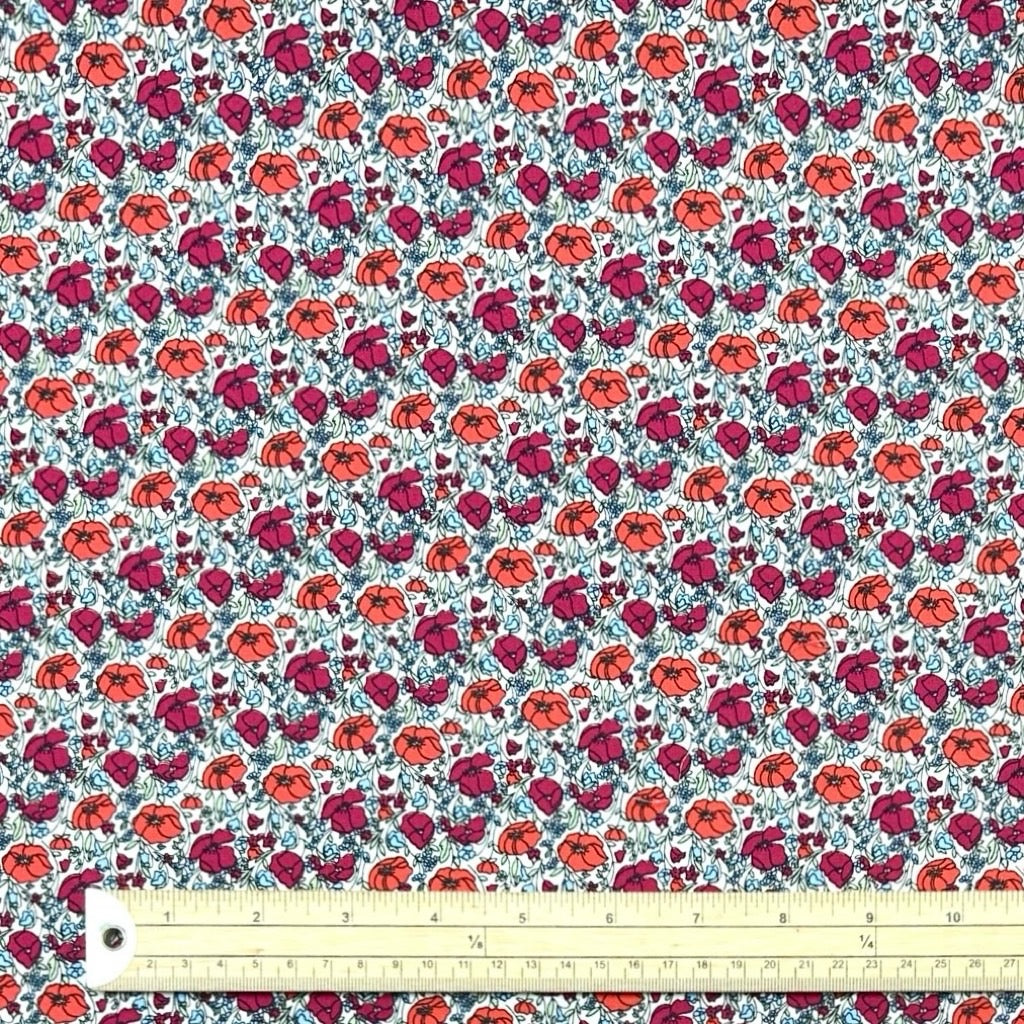 Poppy Garden Cotton Poplin Fabric - Pound Fabrics