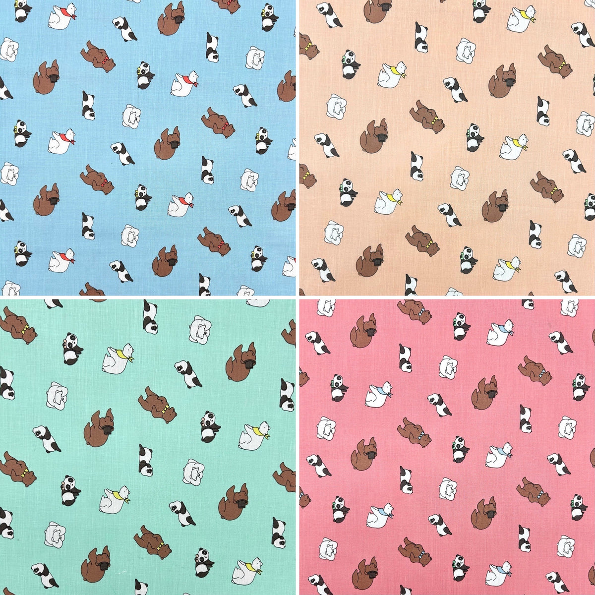 Bear and Panda Polycotton Fabric