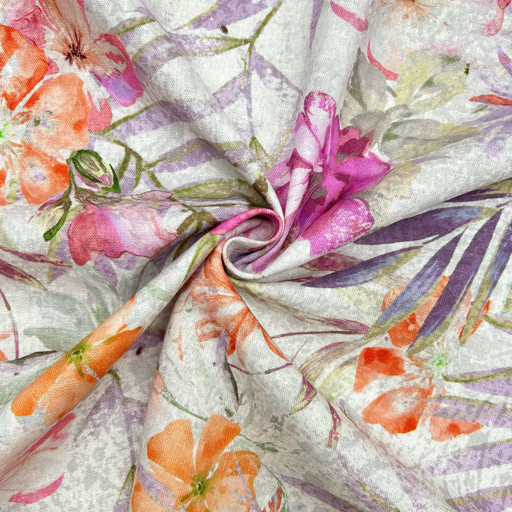 Everyday Floral Linen Viscose Fabric