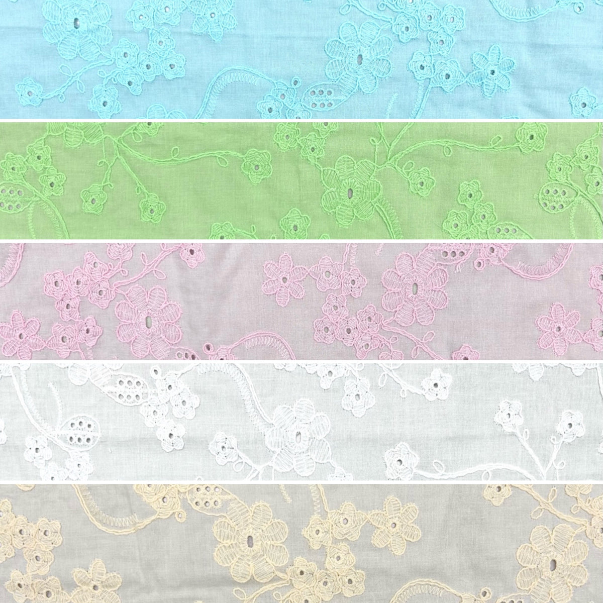 Floral Perfection Embroidered Cotton Fabric