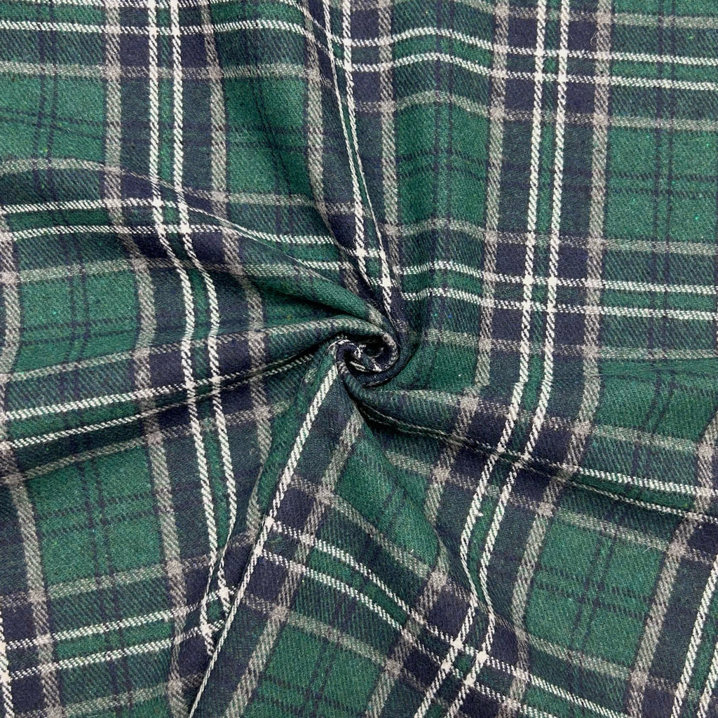 Tartan Check Wool Blend Fabric - Pound Fabrics