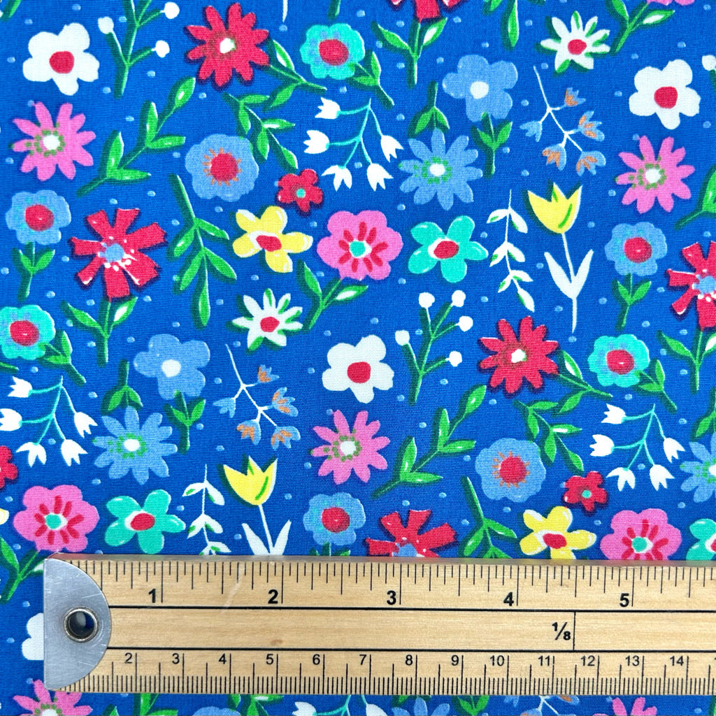 Flower Parade Rose & Hubble Cotton Poplin Fabric