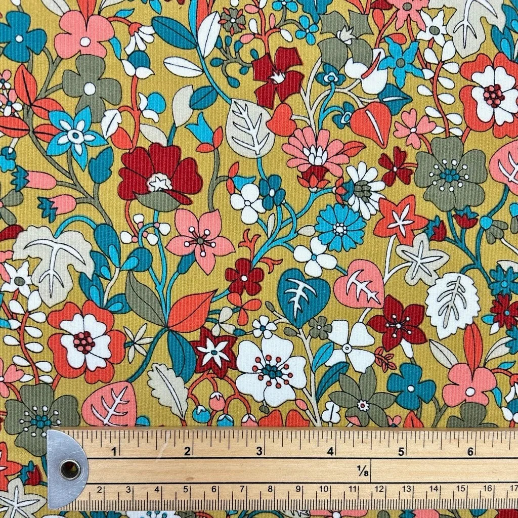 Folk Bloom Needlecord Fabric