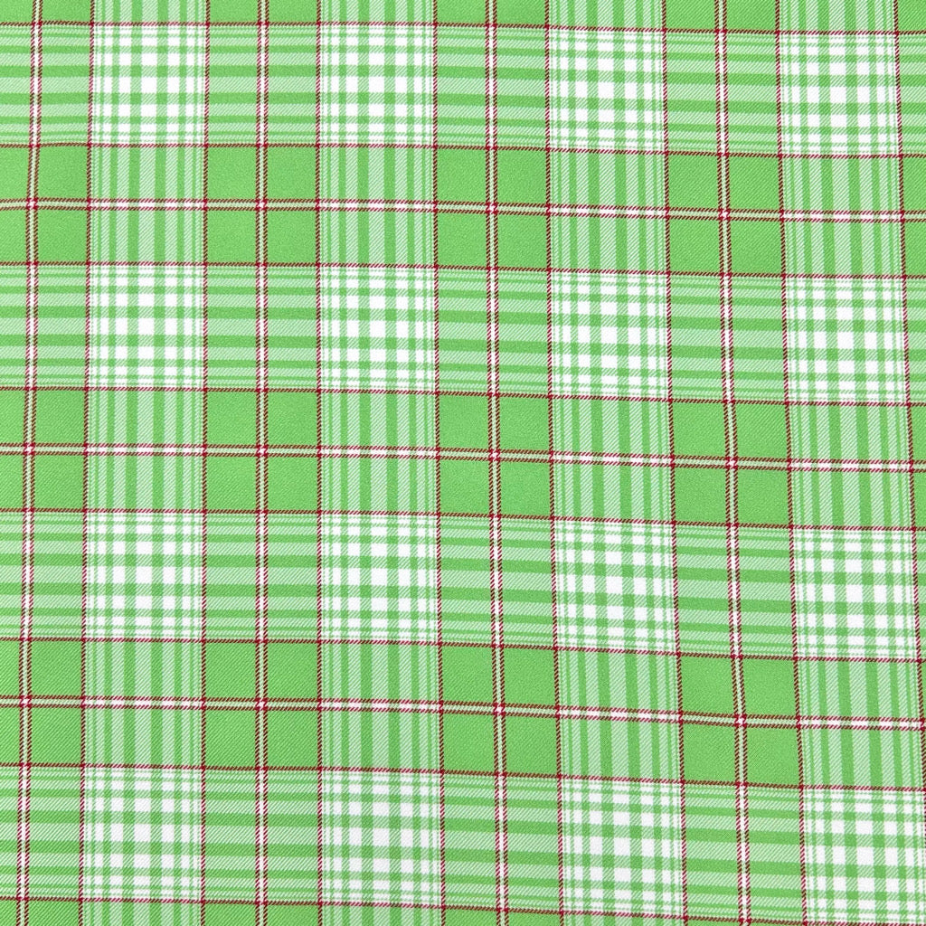 Fresh Green Checkered Suiting Fabric