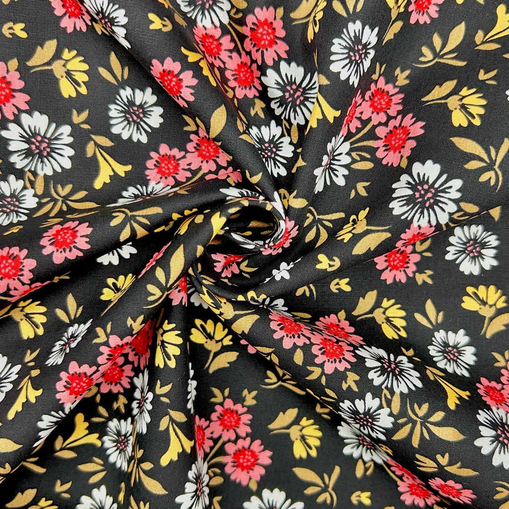 Garden Charm Rose & Hubble Cotton Poplin Fabric