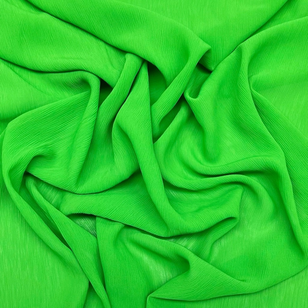 Shamrock Green Crinkle Polyester Fabric