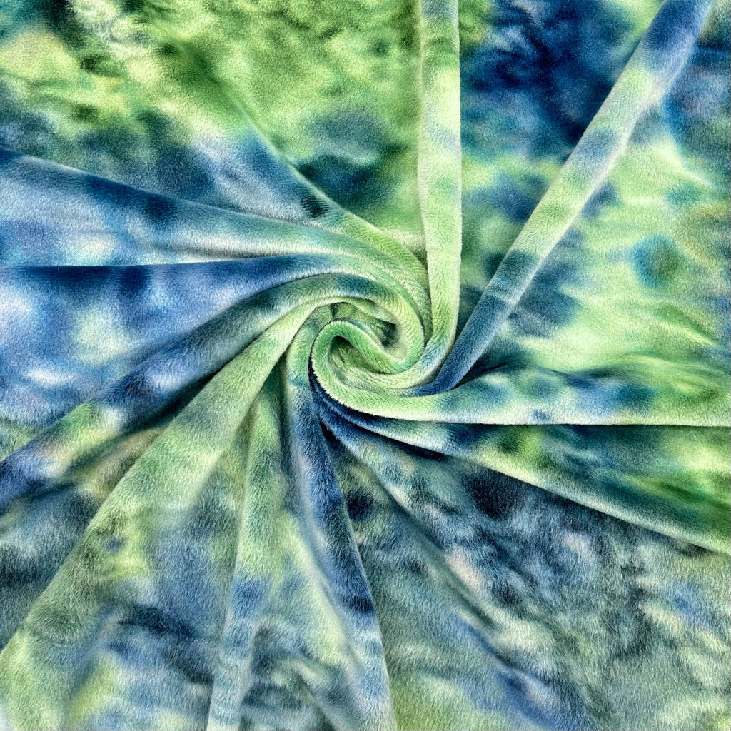 Sea Tones Stretch Velvet Fabric