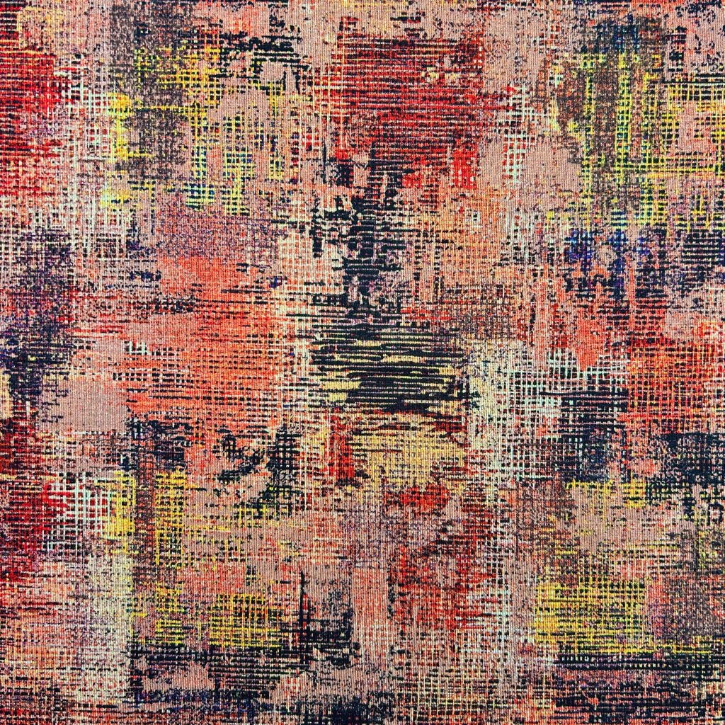 Glitch Grid Digital Modal-Touch Jersey Fabric